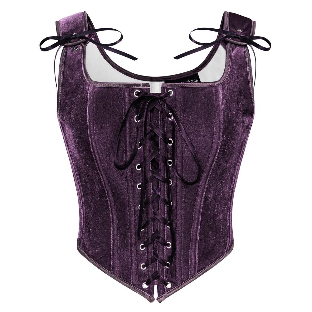 2592 Plus Size Renaissance Bustier Tops Corset Tops Fishbone Vintage Velvet